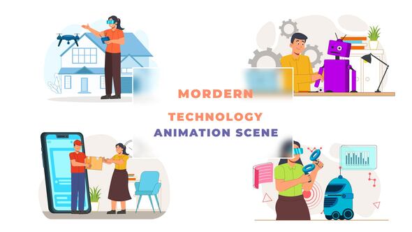 Modern Technology Animation Scene