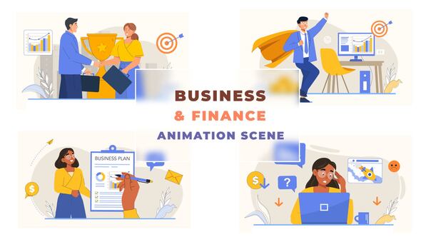 Business Finance Strategy Animation Scene