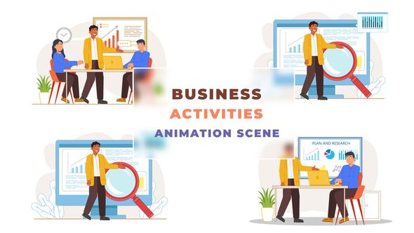 Business Meeting Activities Animation Scene