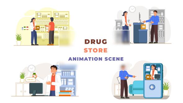 Drug Store Animation Scene