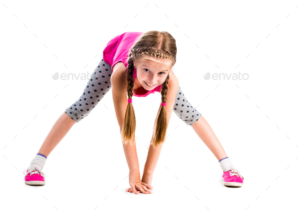 girls stretching for gymnastics