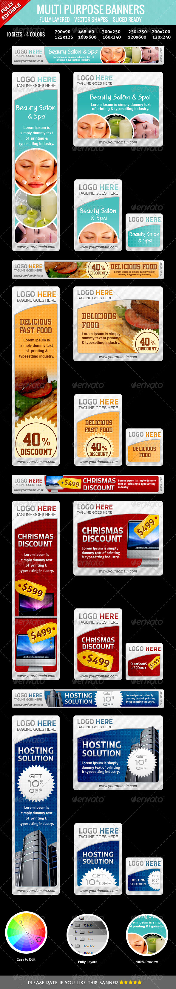 Multipurpose Web Banners - Banners & Ads Web Elements