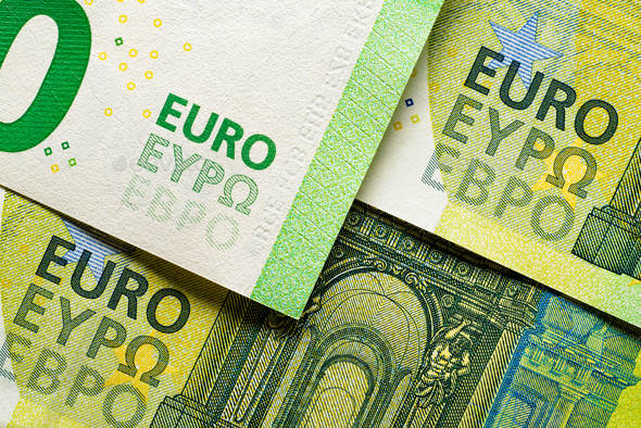 Hundred Euro banknotes. European Union Currency. - Stock Photo - Images