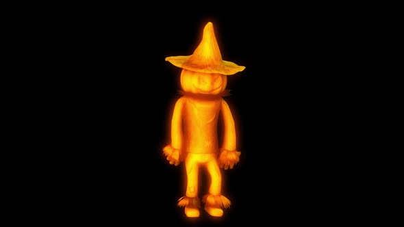 Glowing dancing scarecrow with alpha