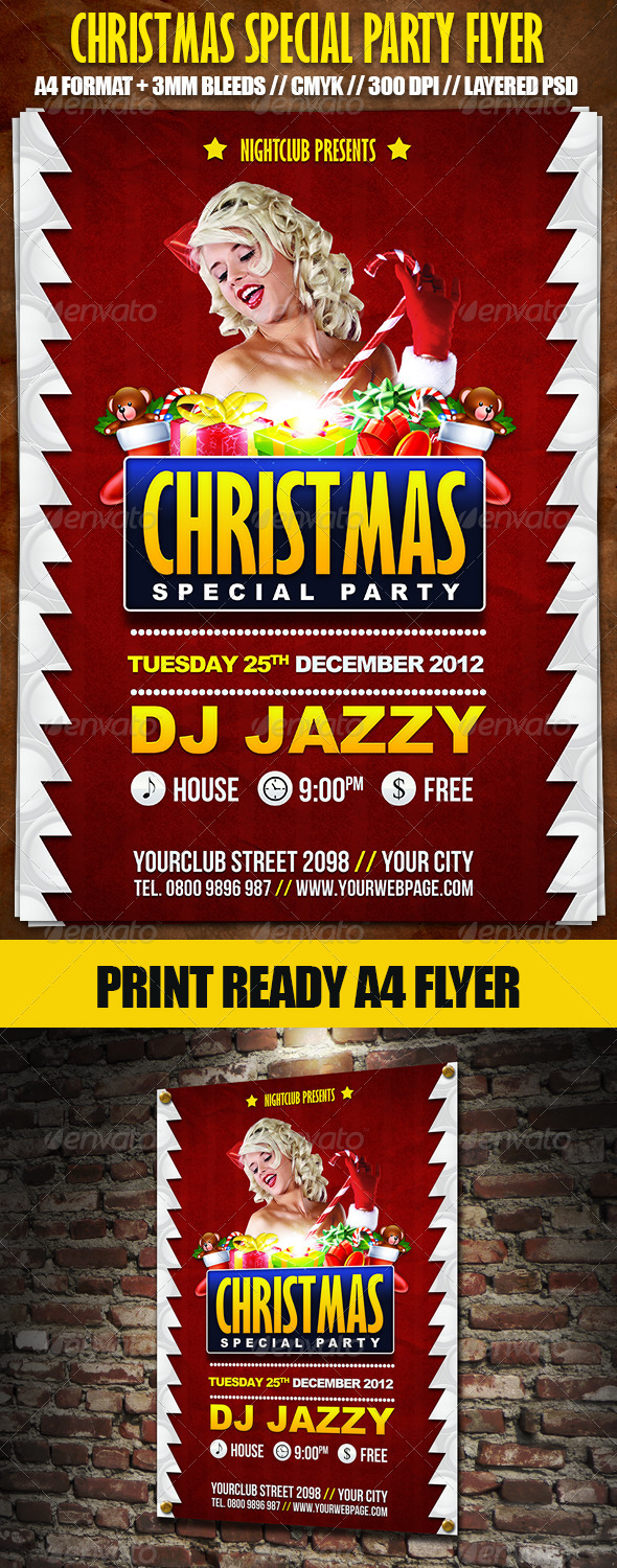 Christmas Special Party A4 Flyer - Holidays Events