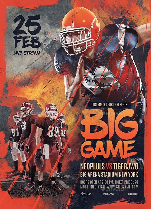 Football Big Game Flyer, Print Templates | GraphicRiver