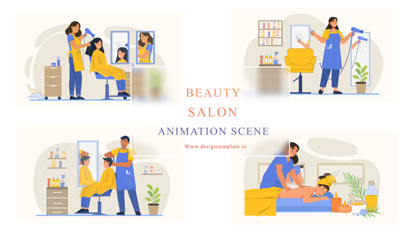 Beauty And Salon Animation Scene