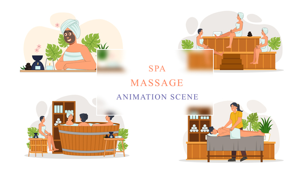 Spa And Massage Service Animation Scene