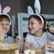 Cute little boys colouring eggs for easter - PhotoDune Item for Sale
