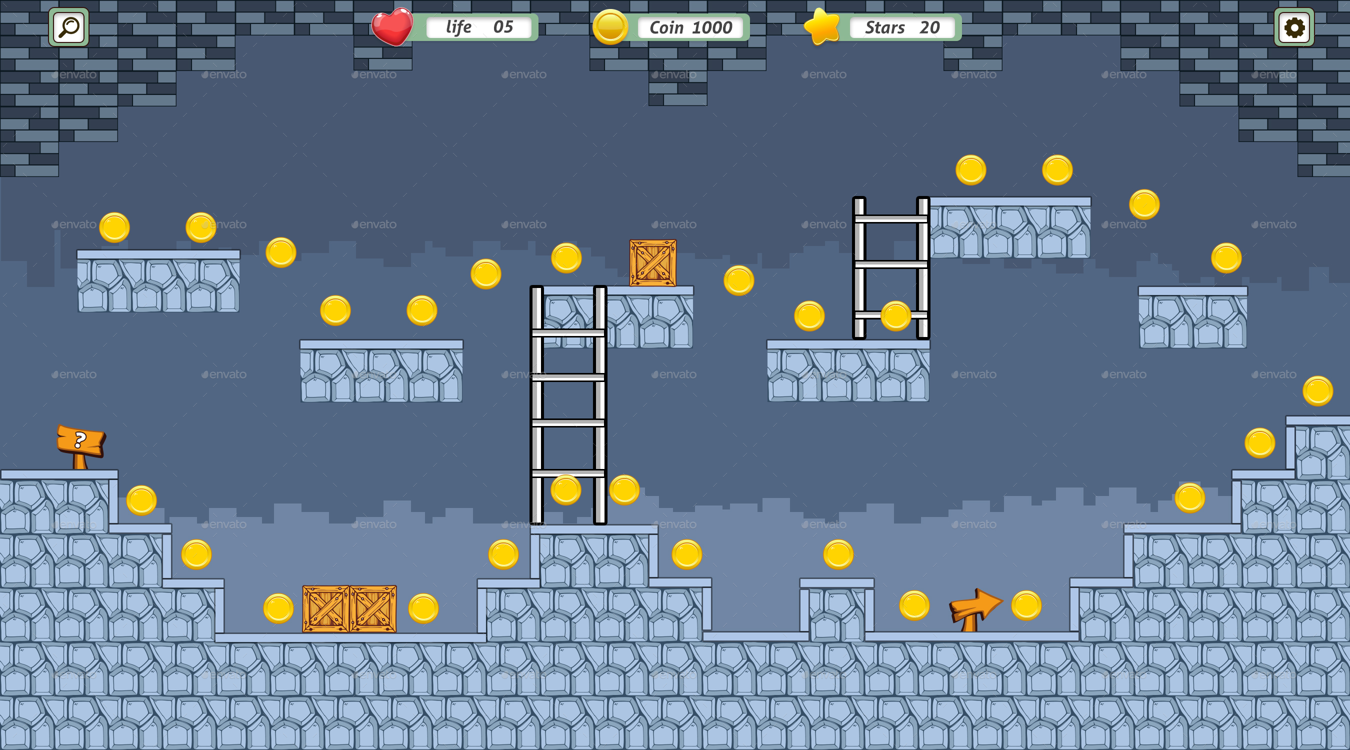 Platformer-Game ui-Tile Set 2, Game Assets | GraphicRiver