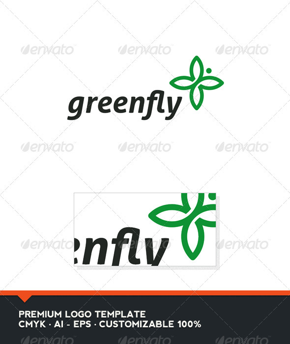 Green Fly Logo Template - Nature Logo Templates