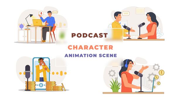 Podcast Animation Scene
