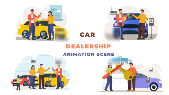 Car Dealership Animation Scene