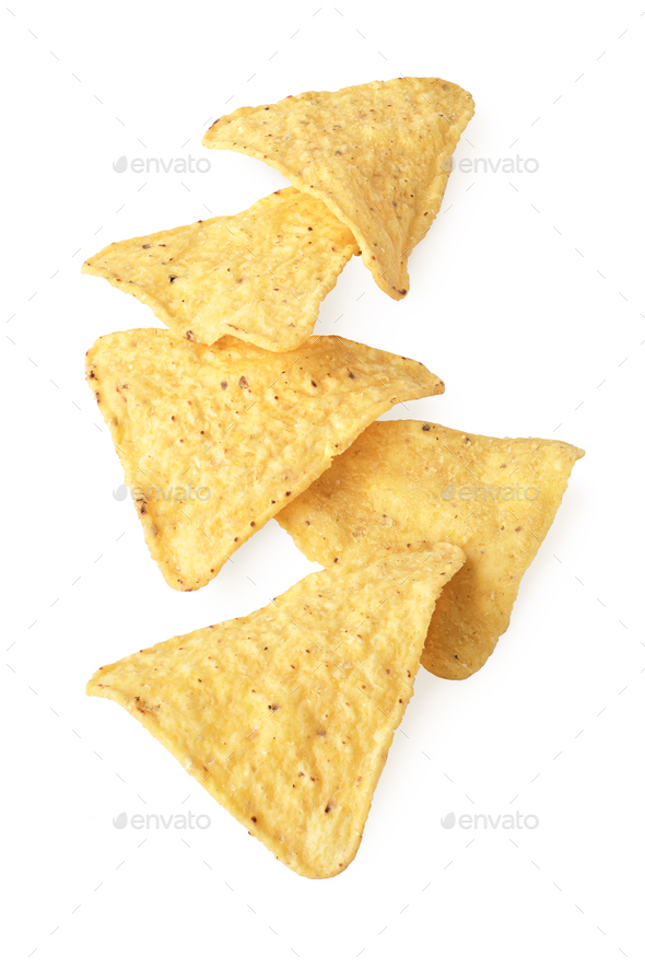Group of triangle corn chips - Stock Photo - Images