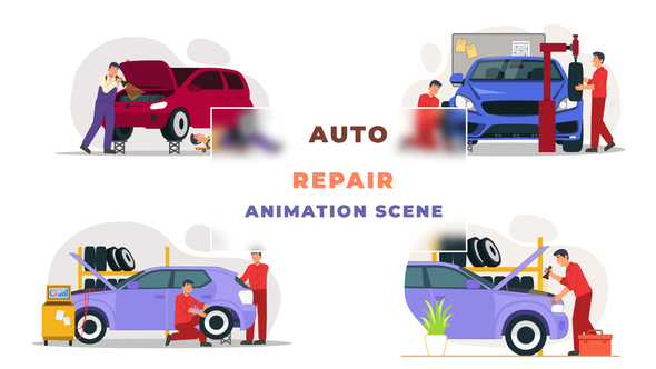 Auto Repair Animation Scene