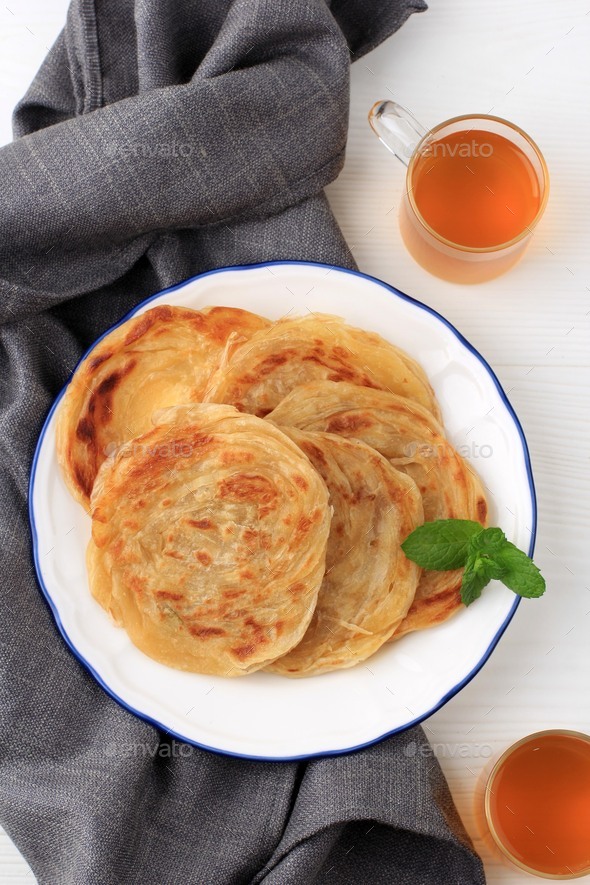Middle East Canai or Paratha Flat Bread, or also known as Roti Maryam ...
