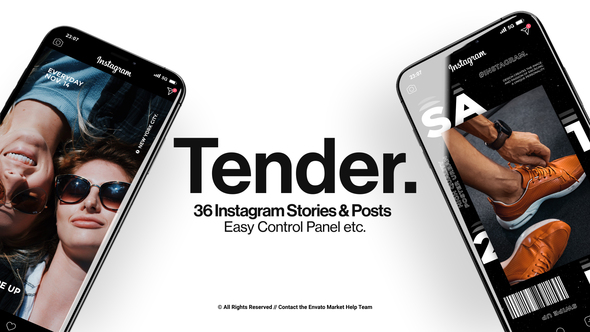 Tender. - Instagram Stories & Posts Product Promo template preview