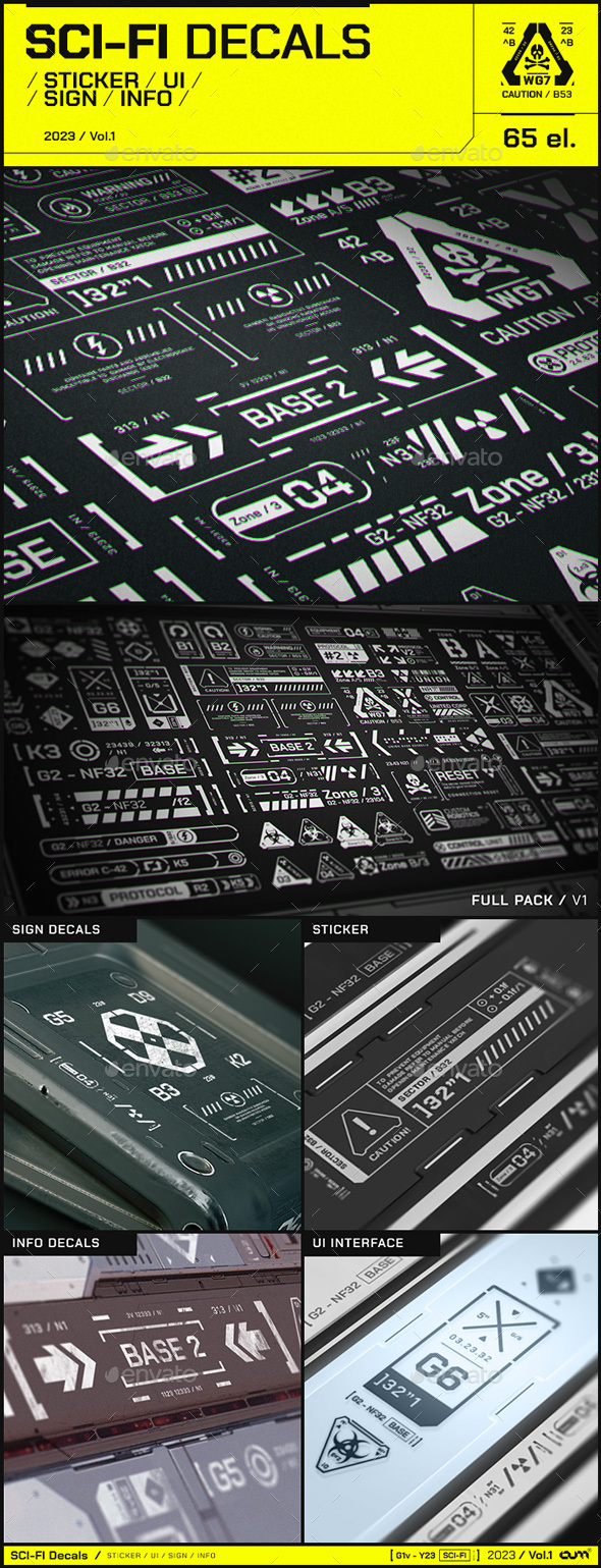 Sci-Fi UI HUD Decals