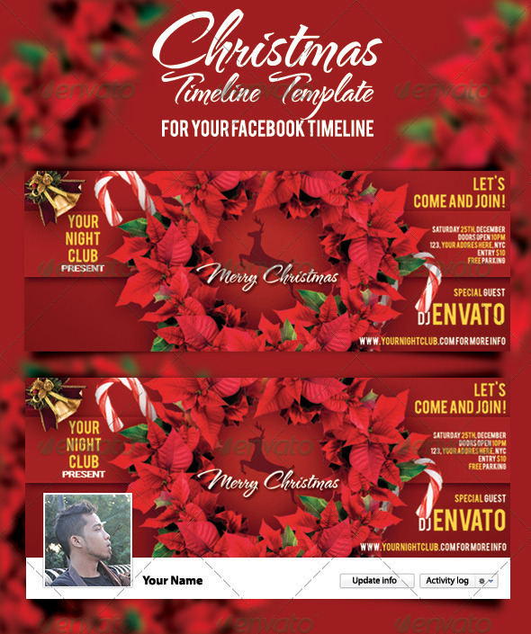 Christmas Timeline Template - Facebook Timeline Covers Social Media