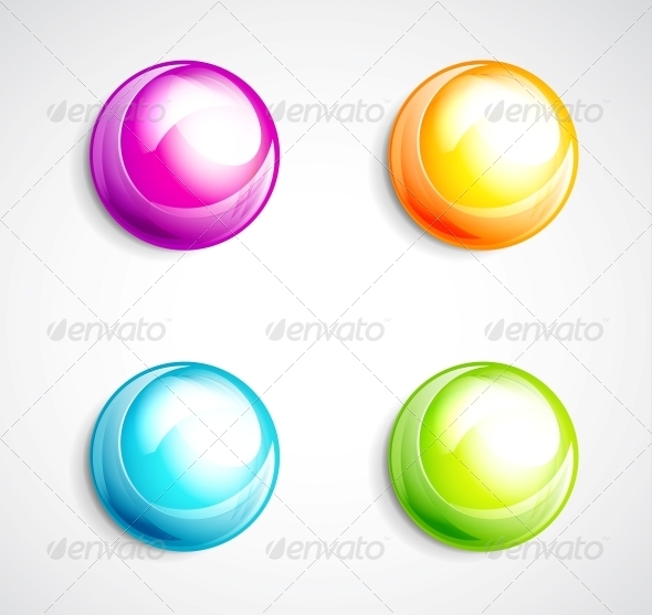 Colorful Bubble Buttons - Web Elements Vectors