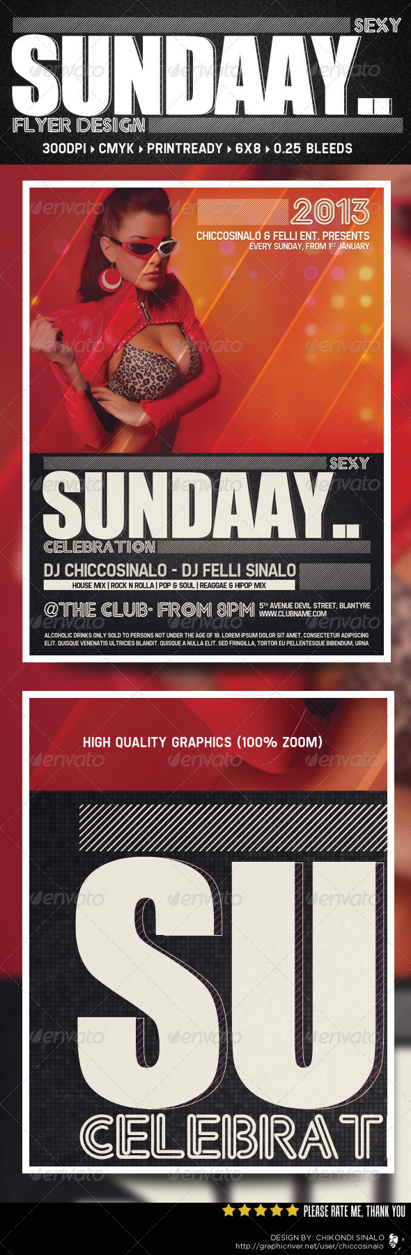 Sexy Sunday Flyer Template - Clubs & Parties Events