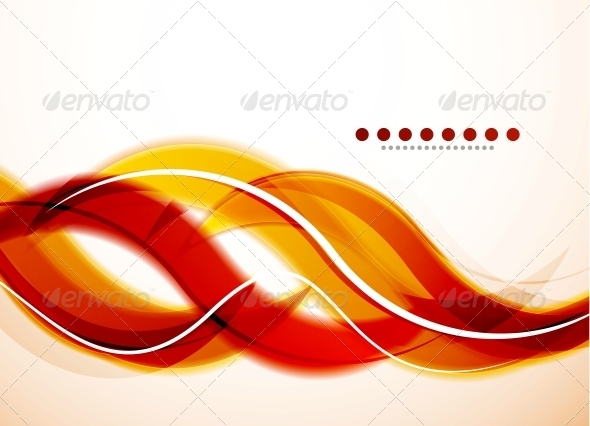 Modern Detailed Abstract Background: Orange Waves - Backgrounds Decorative