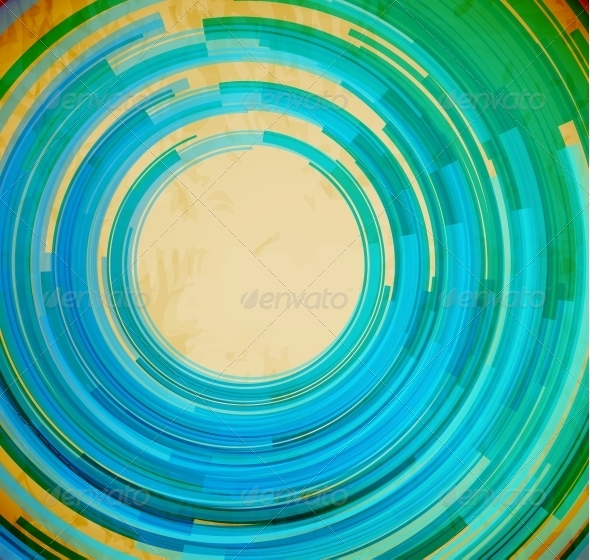 Retro Blue Swirl Shape Background - Backgrounds Decorative