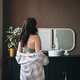 Self loving middle aged woman in underwear in bathroom at home - PhotoDune Item for Sale