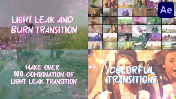 Light Leak Transitions And Burn Transitions for After Effects