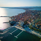 View from a height above the town of Pomorie washed by the Black Sea in Bulgaria - PhotoDune Item for Sale