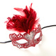 Carnival Venetian mask with red feather decoration isolated on white - PhotoDune Item for Sale