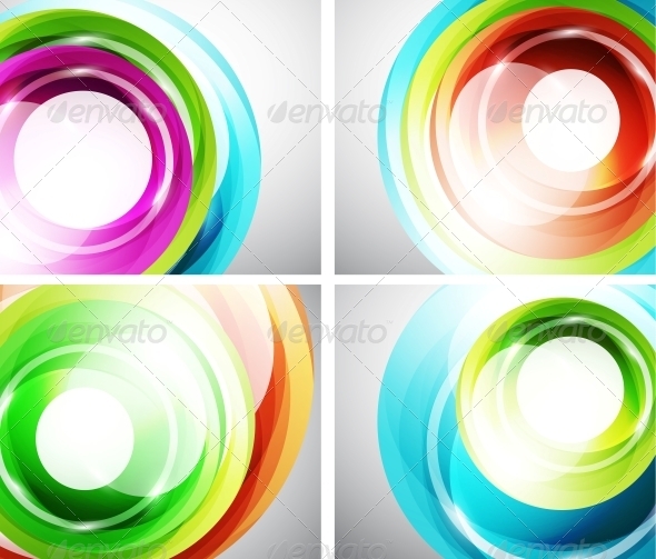 Colorful Swirl Background Set - Backgrounds Decorative