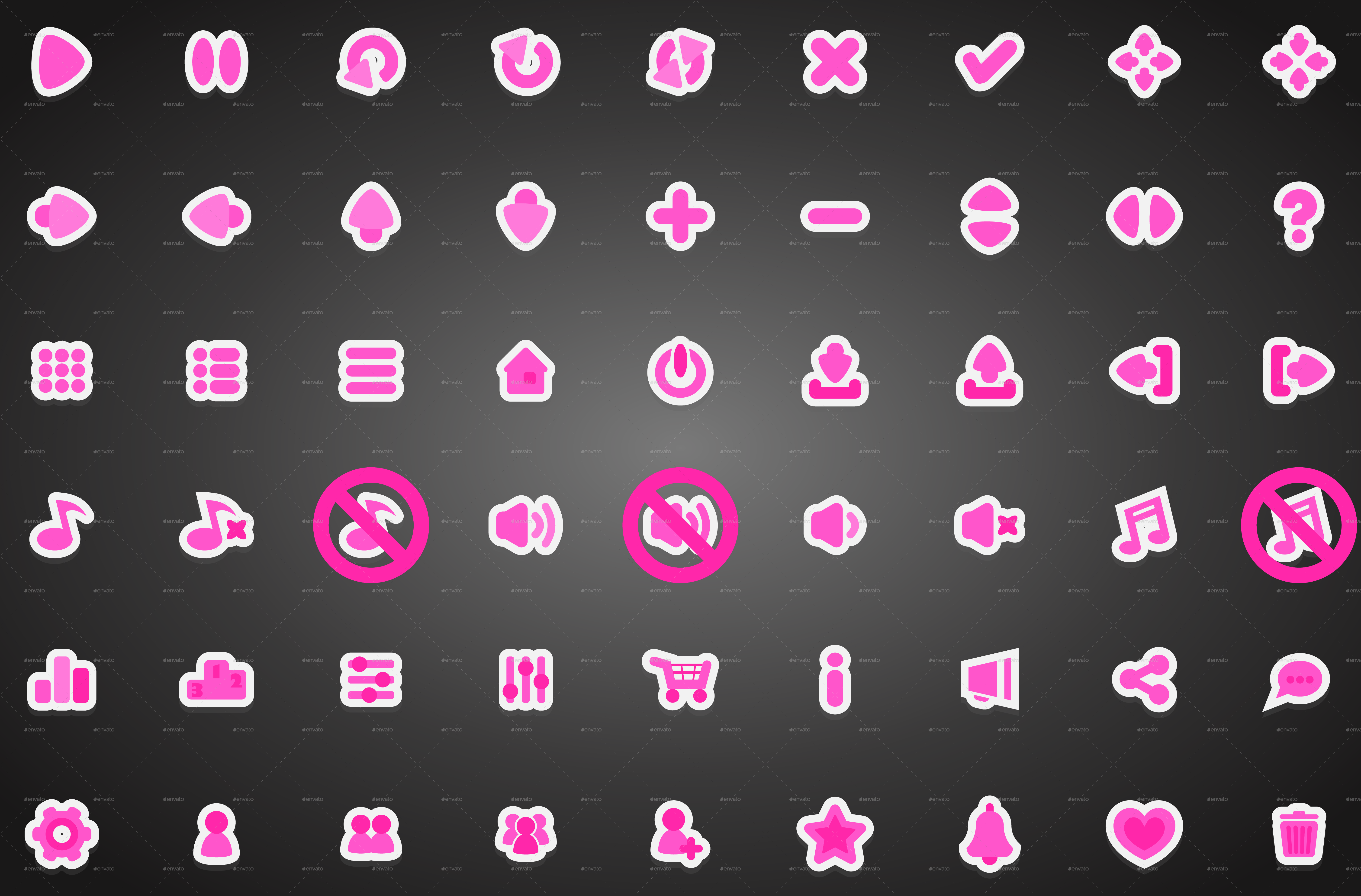 Set of Flat Game Icons, Game Assets | GraphicRiver