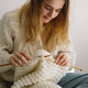 Teengirl knitting at home. Handmade and Hobby. - PhotoDune Item for Sale
