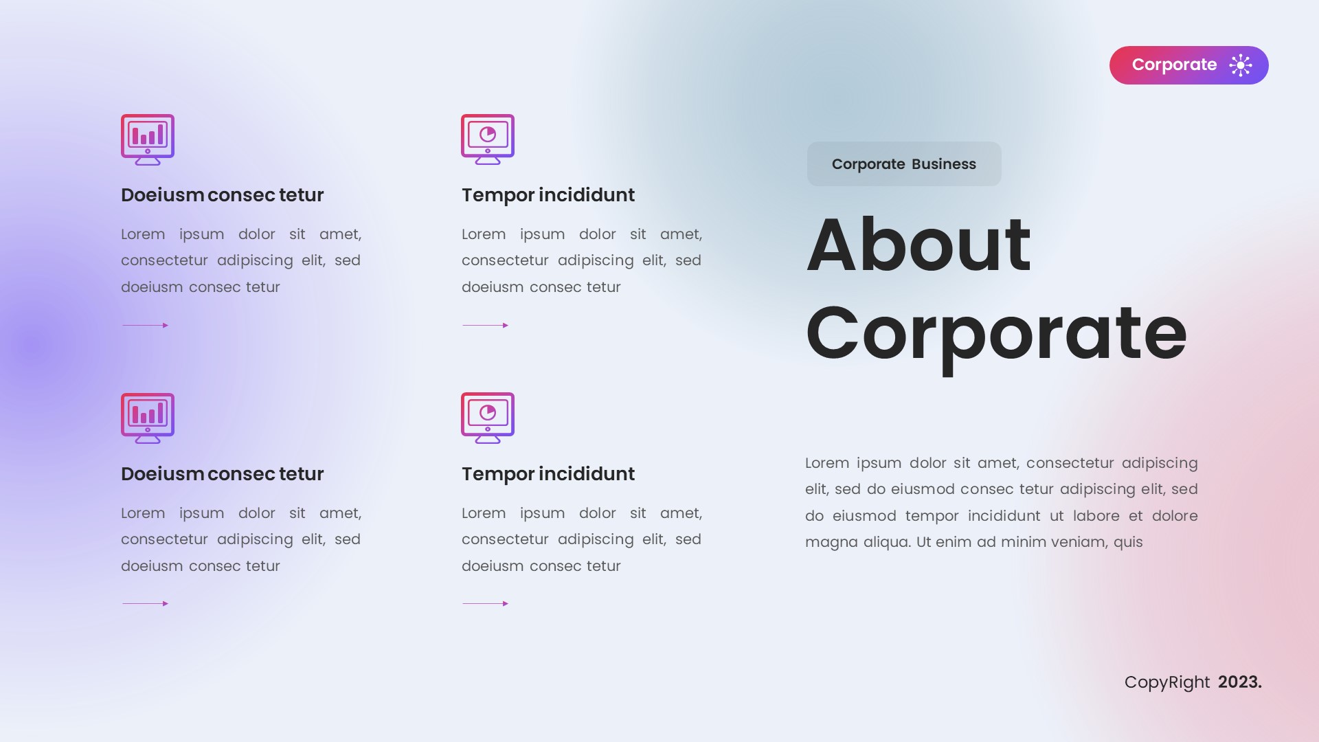 Corporate Business Pitch Deck Powerpoint Template, Presentation Templates