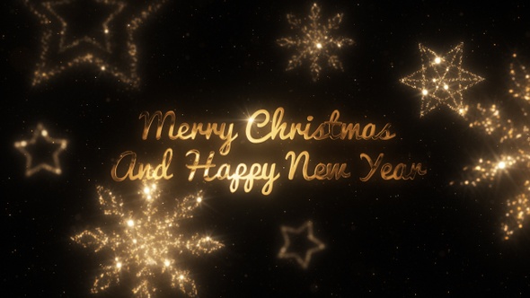 Merry Christmas Wishes Gold Background