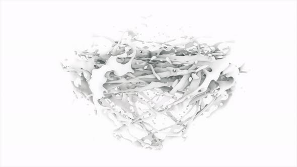 Abstract animation of moving white, milky liquid substance alt
