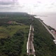 flying over the walled city of Campeche