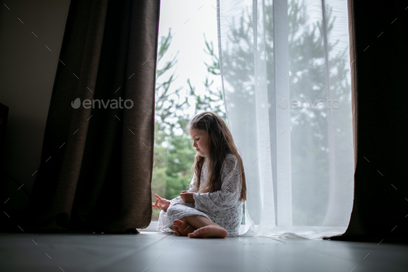 The girl is lonely - Stock Photo - Images