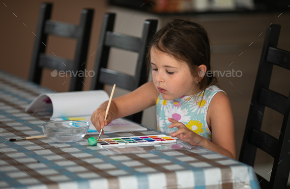 girl drawing - Stock Photo - Images