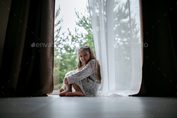 The girl is scared - Stock Photo - Images