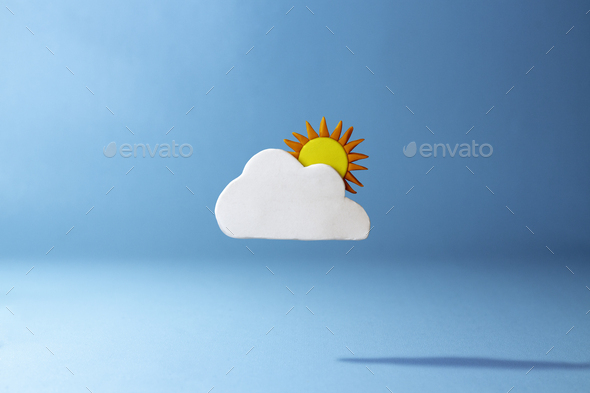Cloudy Sunny Day Weather Icon Made of Clay - Stock Photo - Images