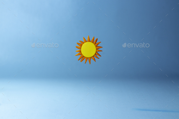 Sunny Day Weather Icon Made of Clay - Stock Photo - Images