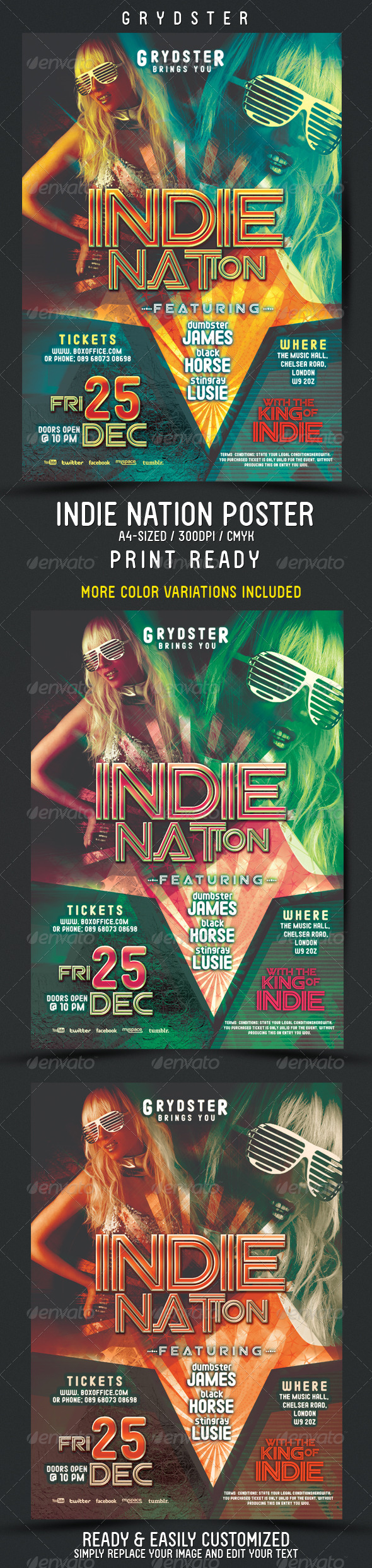 Indie Nation Flyer - Poster - Clubs & Parties Events