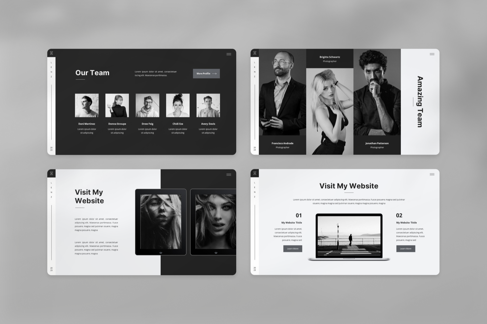 Lenz Photography Portfolio Google Slides Template, Presentation Templates