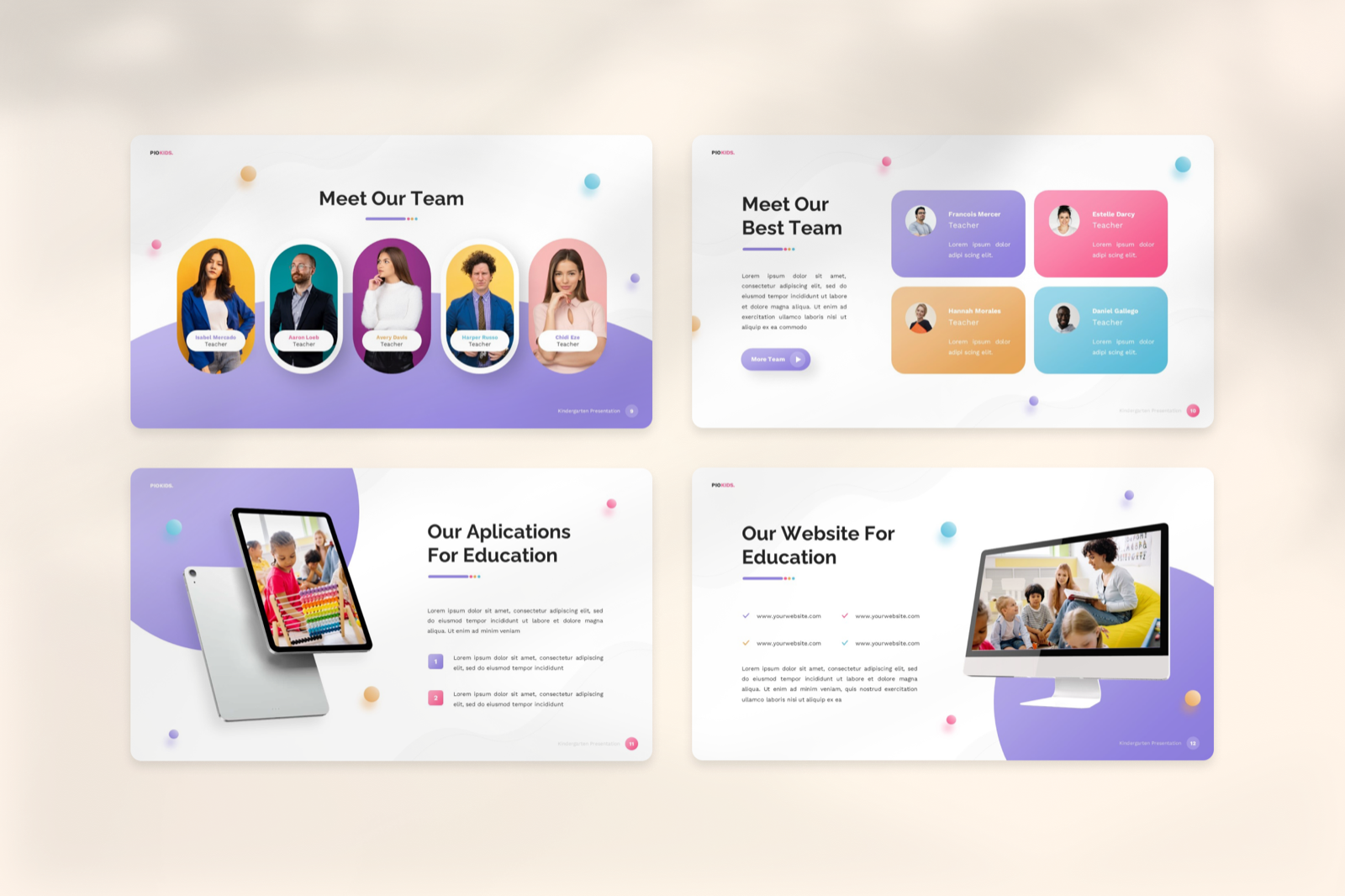 Piokids Kindergarten & Preschool Google Slides Template, Presentation