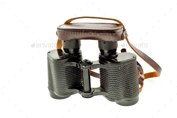 old military black binoculars - Stock Photo - Images