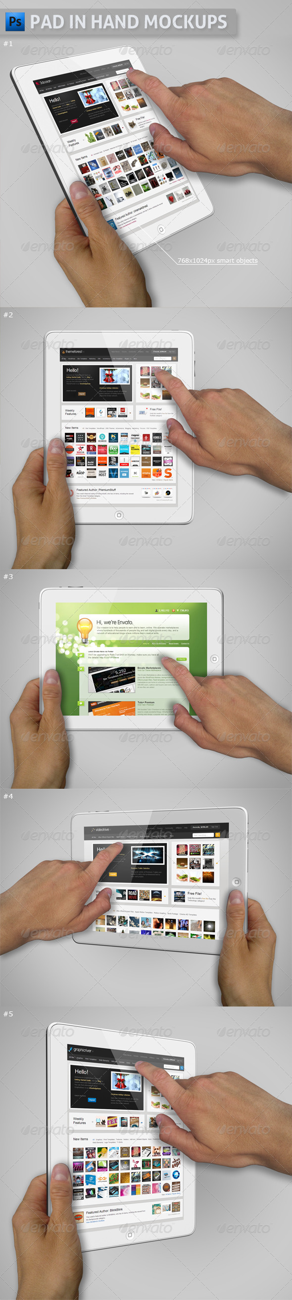 Pad in Hand Mockups