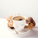 Mushroom coffee in white porcelain vintage cup - PhotoDune Item for Sale