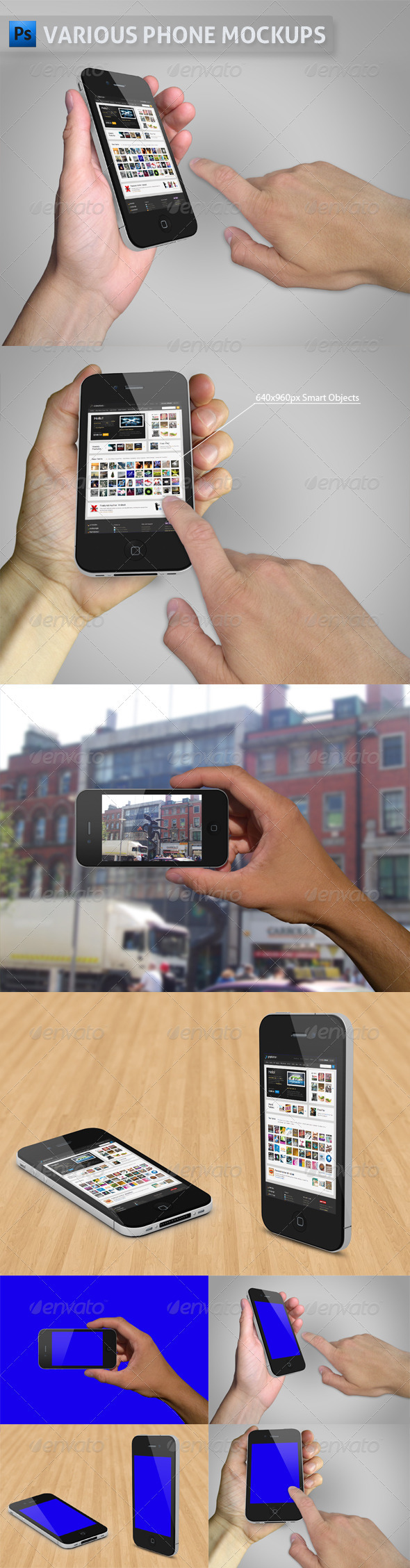 Various Phone Mockups - Mobile Displays